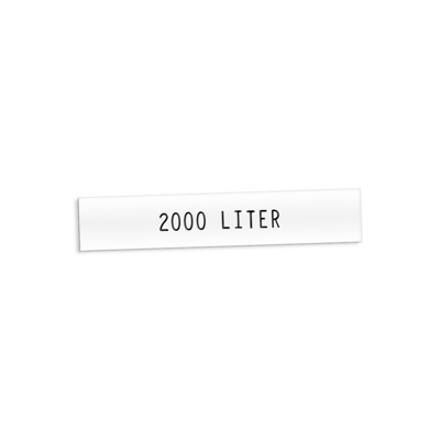 Productplaatjes - 2000 Liter                        125X25Mm